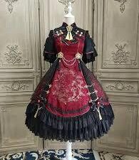 Red & Black Alice Girl Lolita Dress Size L For Rent