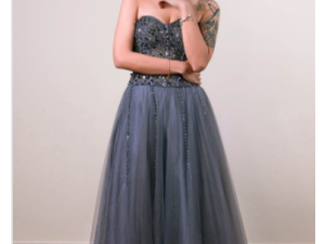GS-06 Off Shoulder Grey Gown