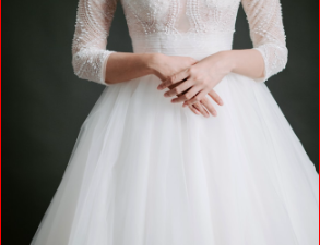 JA 005 Long Sleeves White Gown