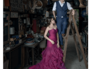 Purple Tube Wedding Dress