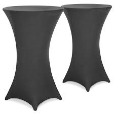 Cocktail Table With Black Lycra Cloth 2.6FT Diameter For Rent