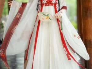 Chinese Costume Red White Tail Dress Queen Dynasty HanFu For Rent
