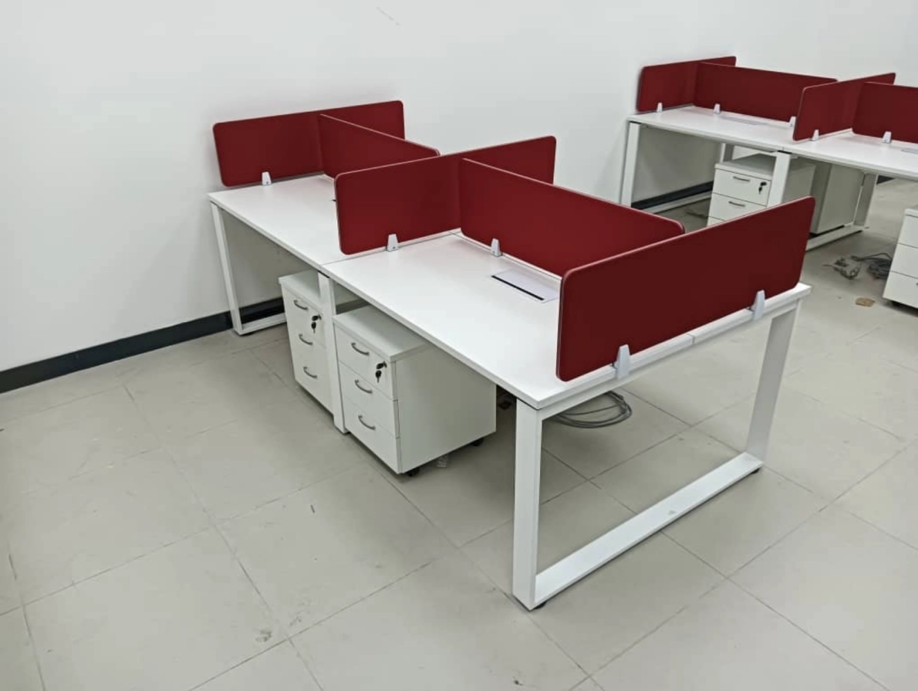 Staff Workstation with Partition (Metal Legs) 4' x 2.5' For Rent