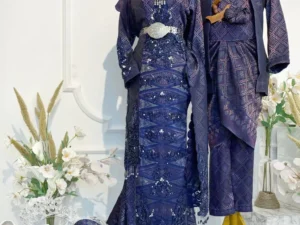Dress Songket Blue Black