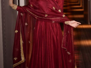 Boliwood Dress with full beads maroon