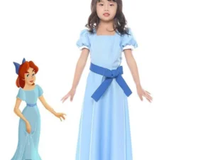Disney Cartoon Movie Peter Pan Wendy Cosplay Costume Blue Dress for Rent