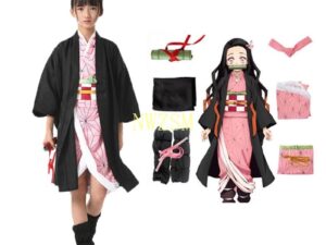 Kids Size Cosplay Kimetsu no Yaiba KNY Demon Slayer Nezuko Kamado below 130CM (儿童角色扮演弥豆子)