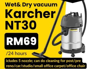 Rent 24 Hours Karcher Heavy Duty Wet & Dry Vacuum NT30 (KL and Selangor)
