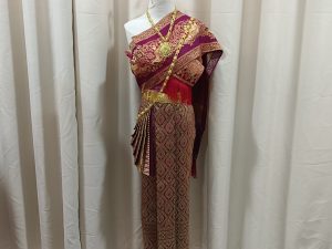 Maroon Red Thailand Costume for Female M Size for Rent