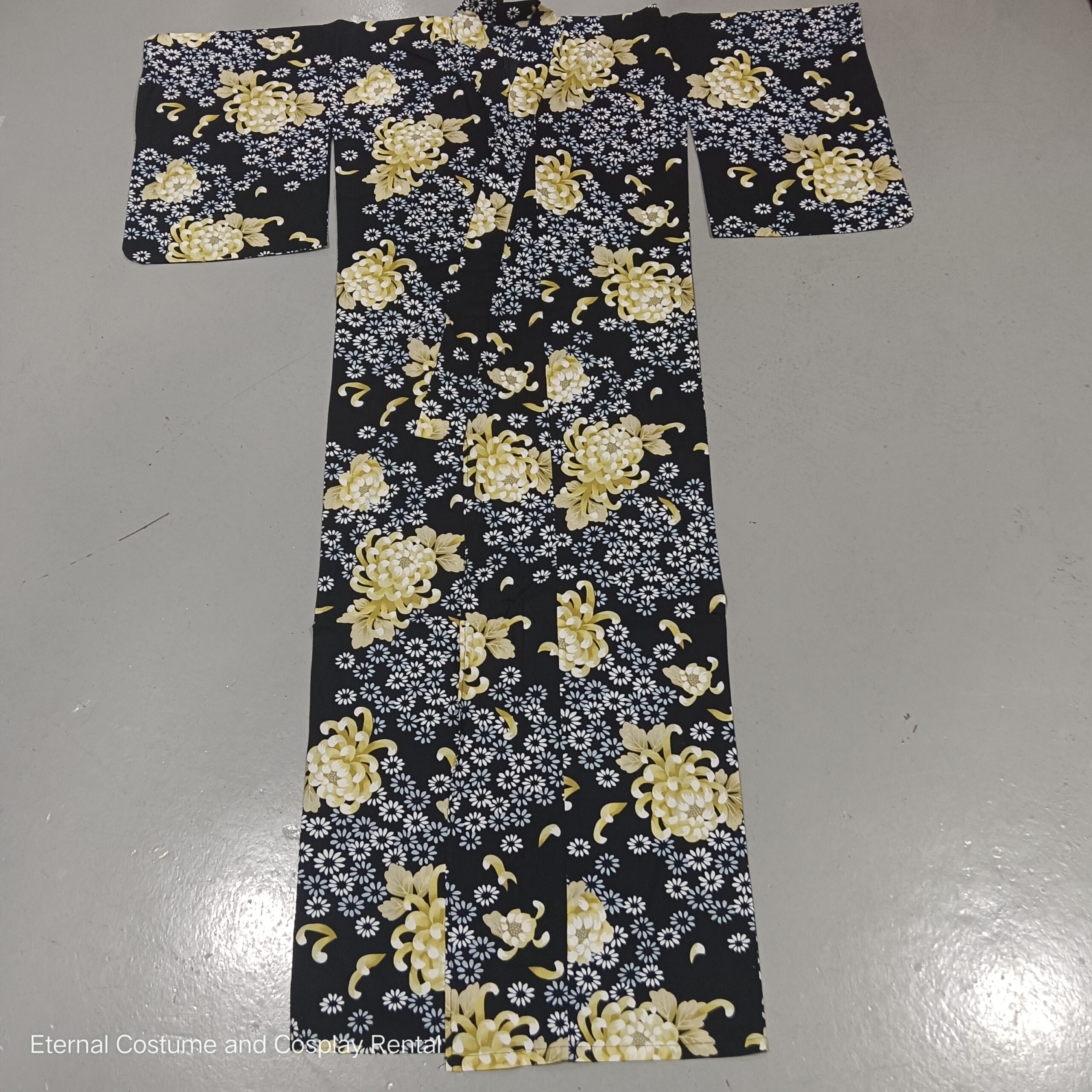Japanese Traditional Yukata Female Black Base with Yellow Flower Printing Suitable for Bon Odori for Rent 2Japanese Traditional Yukata Female Black Base with Yellow Flower Printing Suitable for Bon Odori for Rent | RentSmart Asia | Renting Is The New Buying Japanese Traditional Yukata Female Black Base with Yellow Flower Printing Suitable for Bon Odori for Rent - Image 2