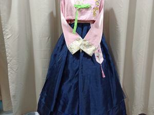 KOREAN Hanbok Style Costume Female Pink and Blue Size S - XL Free Size for Rent