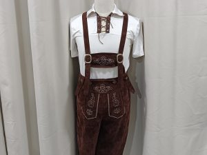 GERMAN Traditional Costume Lederhosen Male Dark Brown Short Pants Style Size M - XXL for Rent