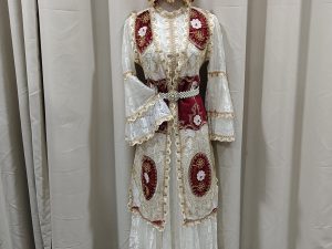 EAST ASIA UYGHUR Turkic Style Costume White Maroon Female Size Up to XL for Rent