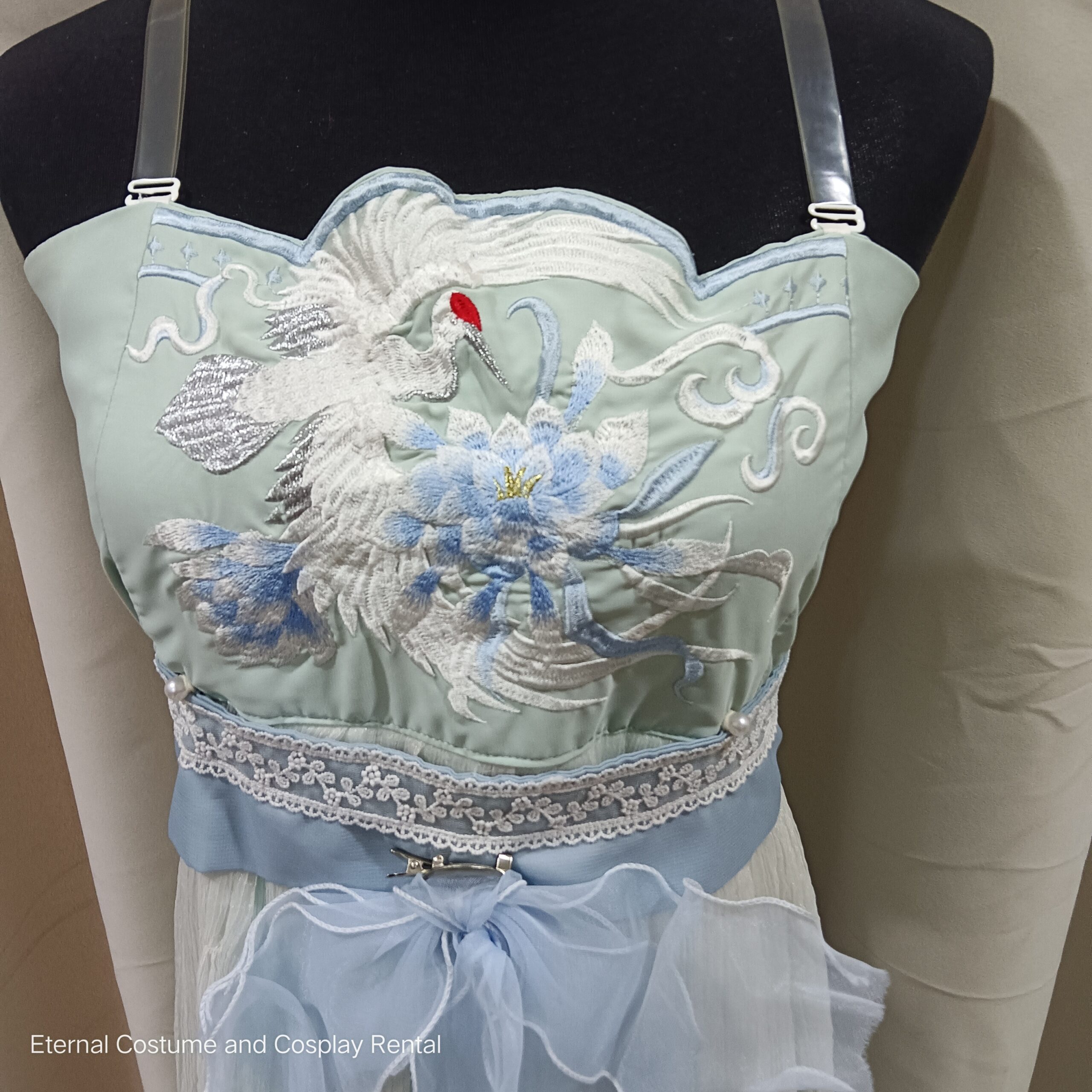 Chinese Traditional HanFu HeZiQun Light Green (诃子裙青色汉服女) for Rent 3Chinese Traditional HanFu HeZiQun Light Green (诃子裙青色汉服女) for Rent | RentSmart Asia | Renting Is The New Buying Chinese Traditional HanFu HeZiQun Light Green (诃子裙青色汉服女) for Rent - Image 3